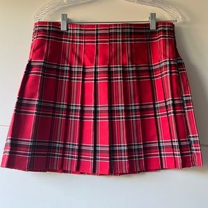 Never worn red and black pleated skirt